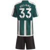 Manchester United Williams 33 Matchtröjor Barn Borta Fotbollströja 2023-24